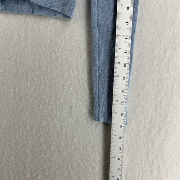 Fashion Nova Cardigan Women's Sz L Blue Knitted Button-Up V-Neck Cropped - Picture 4 of 11